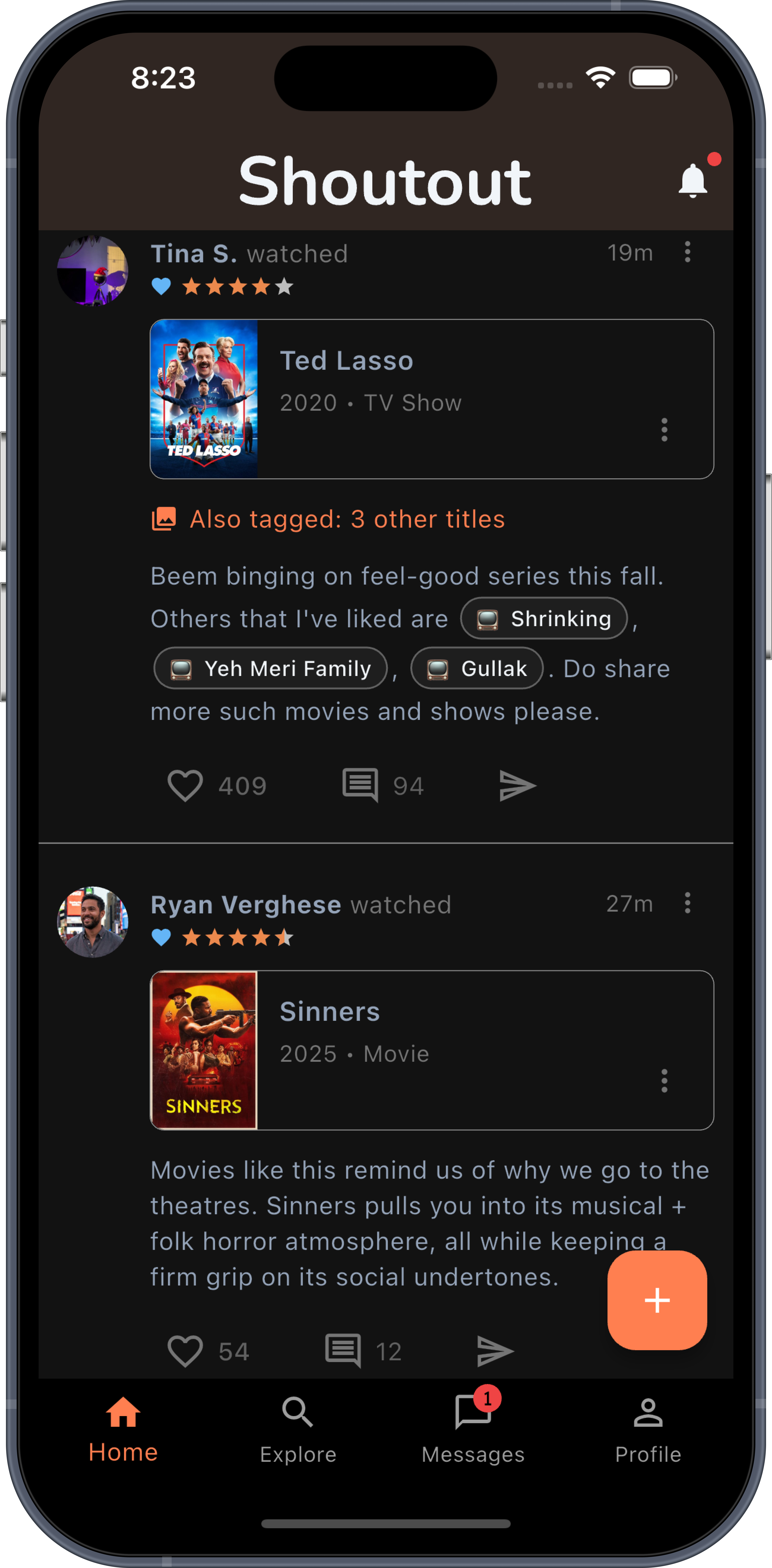 Shoutout App Screenshot